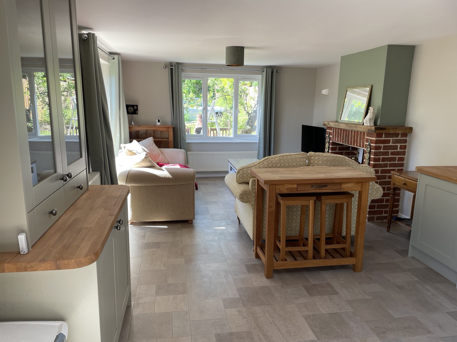 Open-plan living and kitchen area